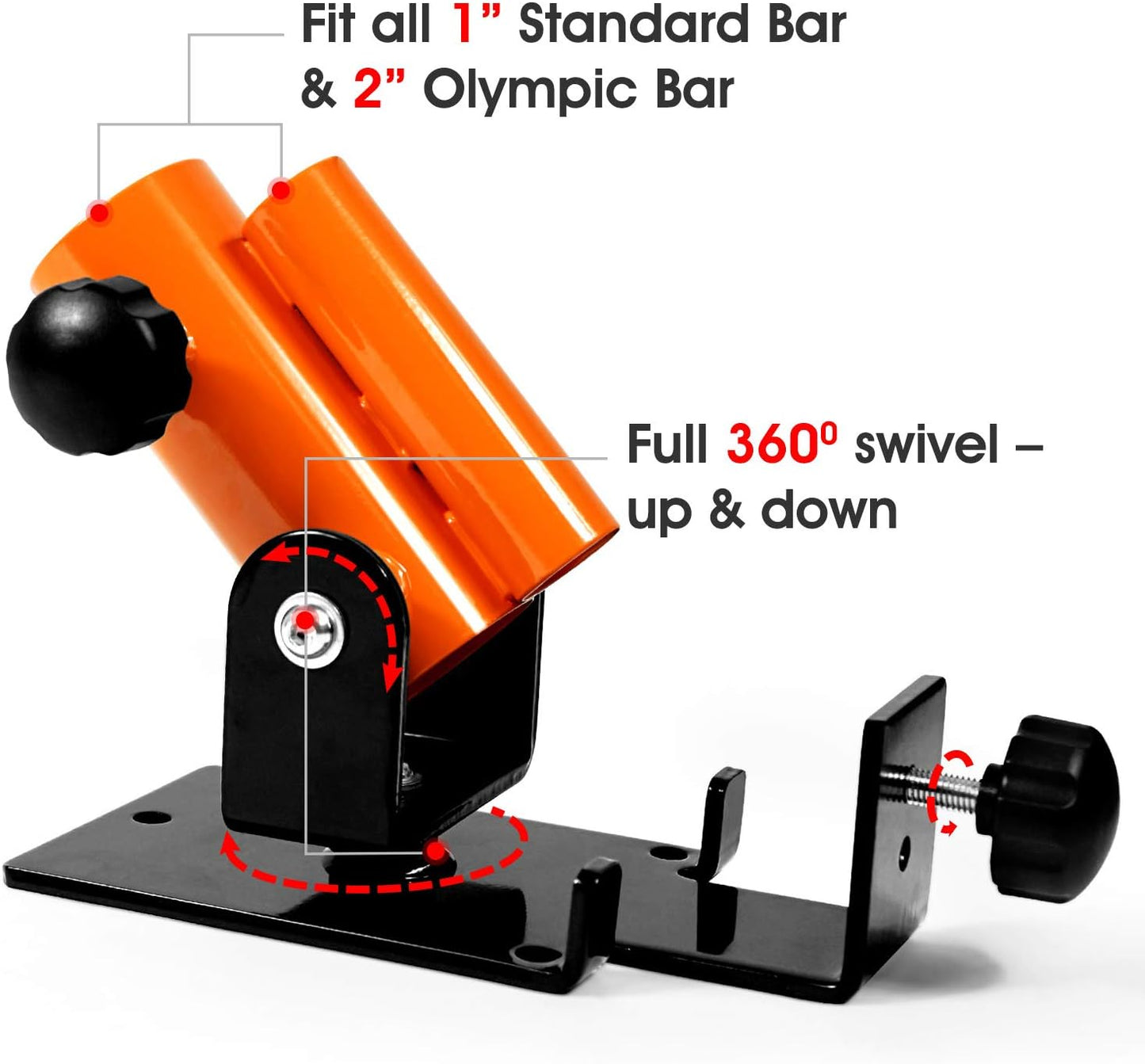 Yes4All Deluxe T-Bar Row Platform – Full 360° Swivel & Easy to Install – Fits 1” Standard and 2” Olympic Bars (8. Black - T-Bar Row Platform + Lock Jaw 1inch & 2inch)