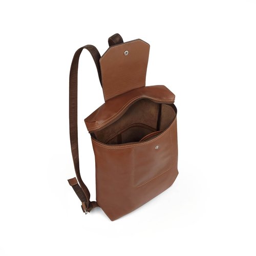 LONGVOYAGE Backpack - Backpack Peau | Brown Leather, Coffee, M
