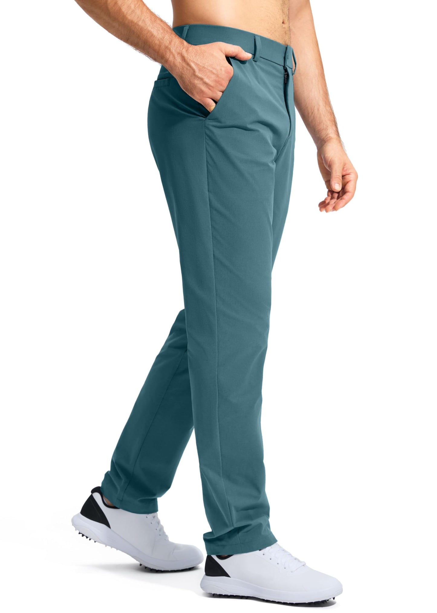 Pudolla Men's Golf Pants Stretch Work Pants for Men Dress Comfy Pants 34 Lightweight Quick Dry Casual Trousers(Vivid Blue 30Wx34L)