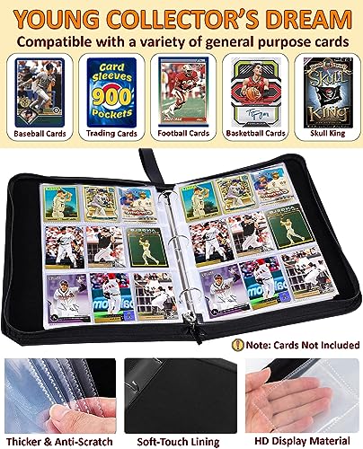 Baseball Card Binder 900 Pockets with 50 Sleeves - Red-Blue Variation