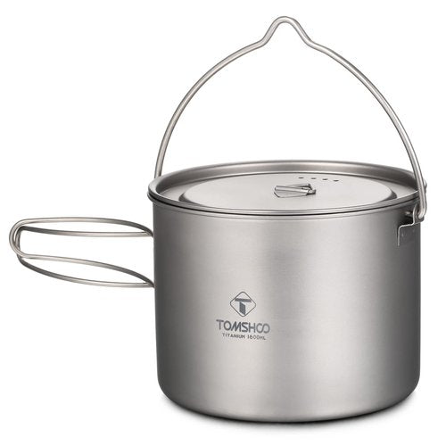 HUIOP Camping Pot, Titanium Pot 750ml/900ml/1100ml/1600ml/2000ml/2800ml Ultralight ing Pot with Lid and Foldable Handle Outdoor Camping Backpacking Cooking Picnic