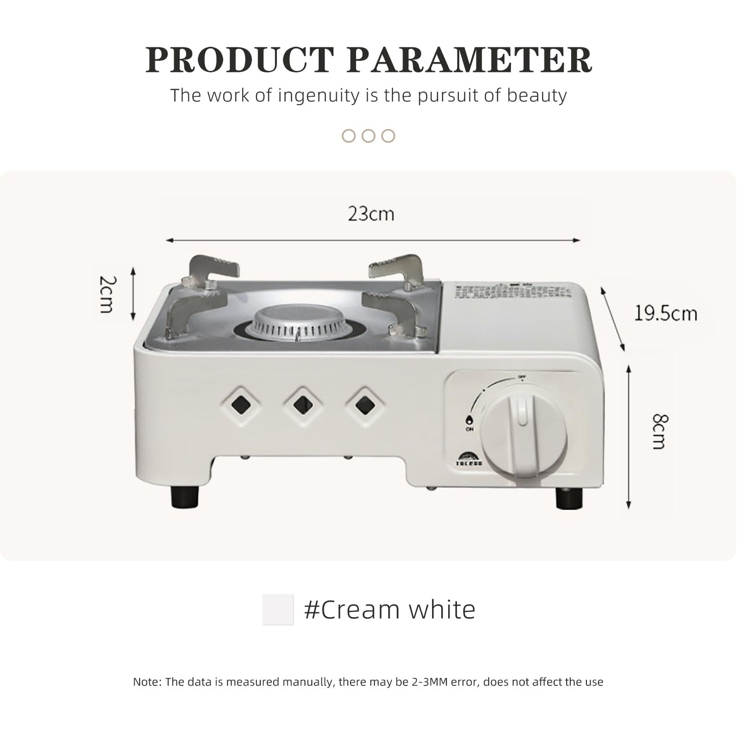AIROKA Mini Cassette Stove, Portable Magnetic Butane Stove 2.1KW - Compact Camping Cooktop with Piezo Ignition & Multi-Stage Flame Control