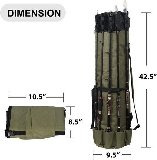 LEADALLWAY Fishing Chair with Cooler Bag and Fishing Rod Bag