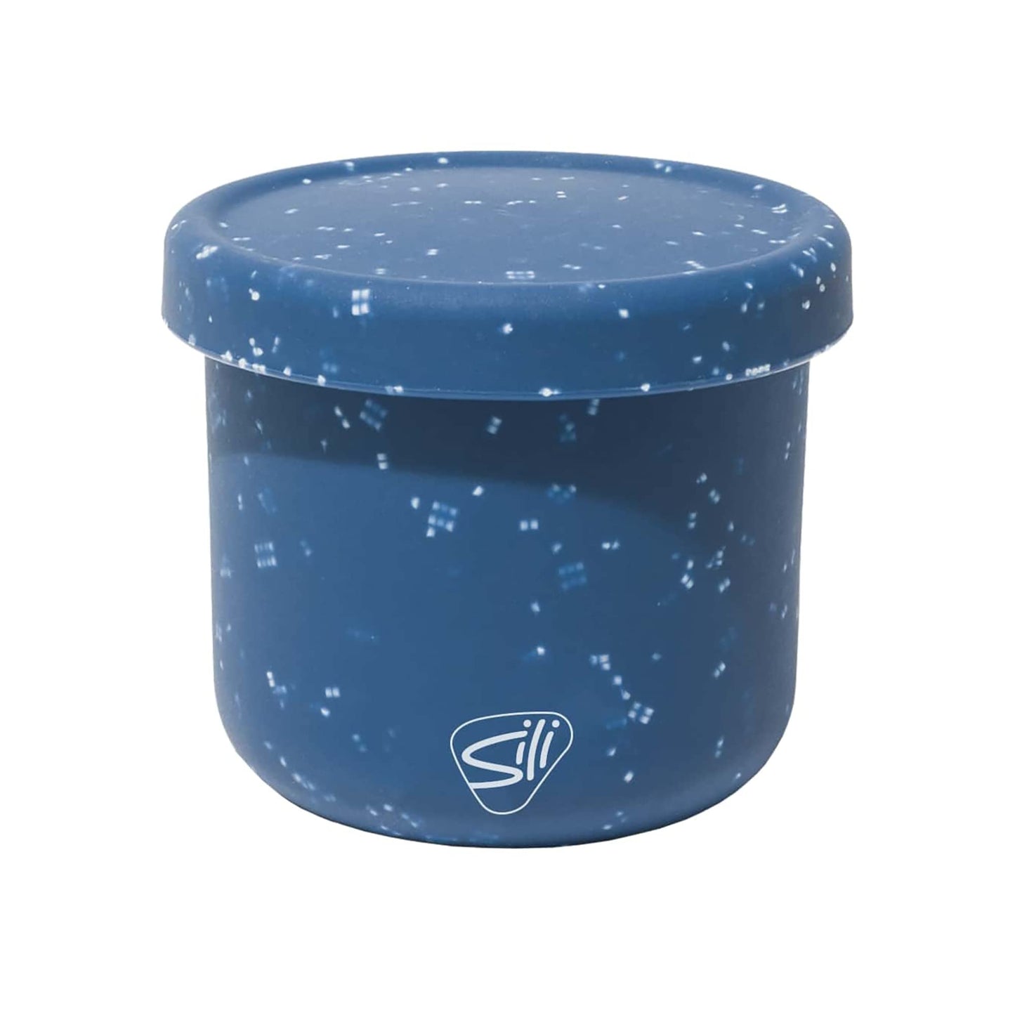 Silipint: Silicone Lidded Bowls: Set of 3: Speckled Blue - 10, 20 & 30oz - Flexible Unbreakable, Storage, Sustainable, Non-Slip