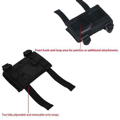 Tactical Arm Sleeve Map Pouch Case Documets Holder Wrist Case Wrist Map Holder Wristband Map Case Military Arm Pouch Tactical USA Flag Patch (Black)