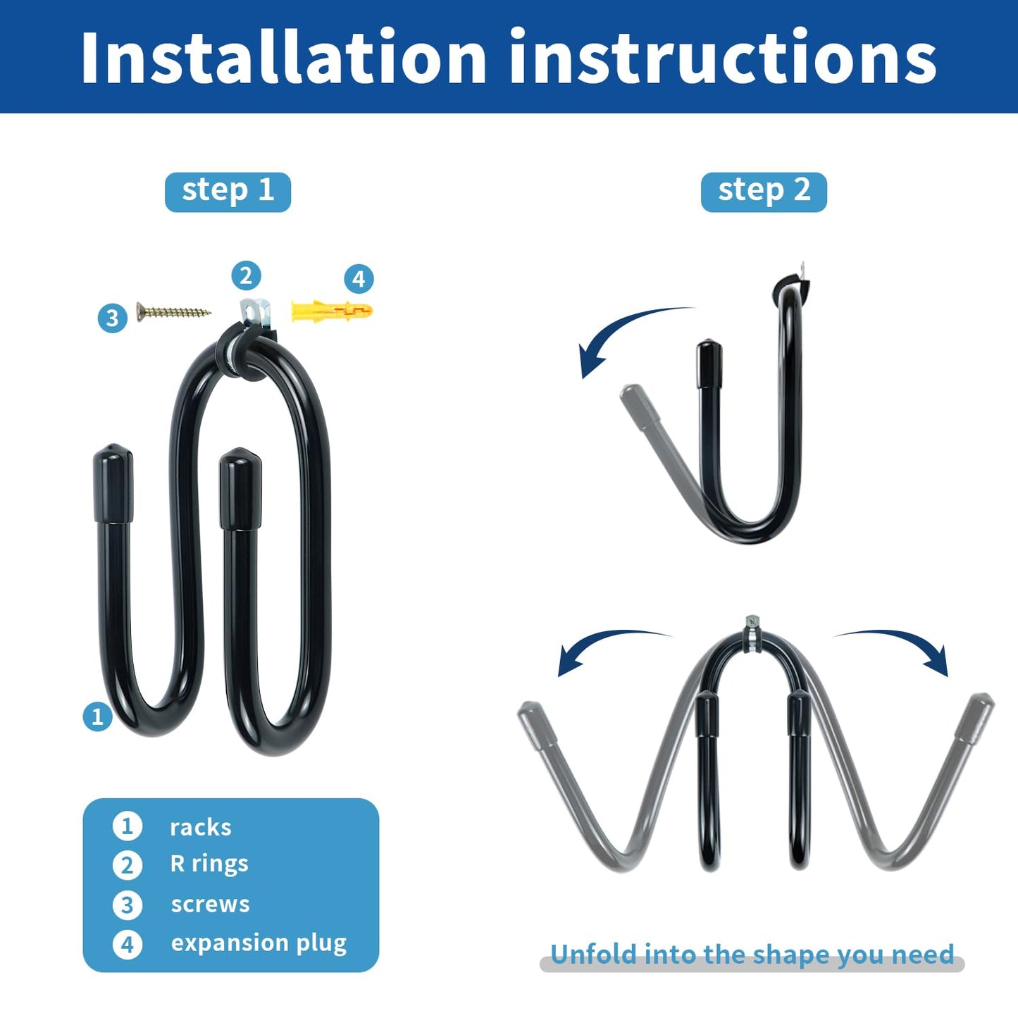 Bow Hanger Display Flexible Archery Rack Bow Wall Mount Holder Wall Hook Stand for Your Bow, Rubber Protection and No Scratches