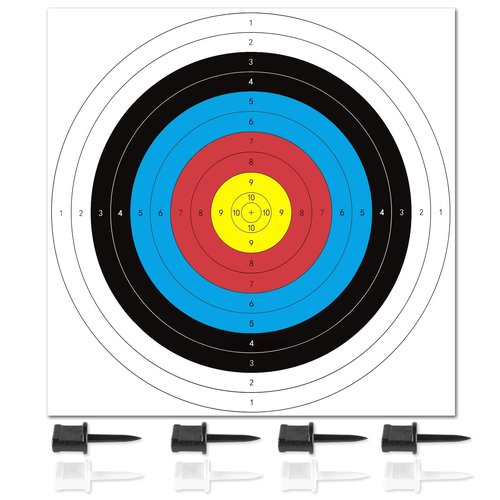 Highwild Standard Archery Paper Targets - 16X16in - 10 Ring Bow and Arrow Targets - Hunting Archery Accessories for Target Practice - 30 Pack