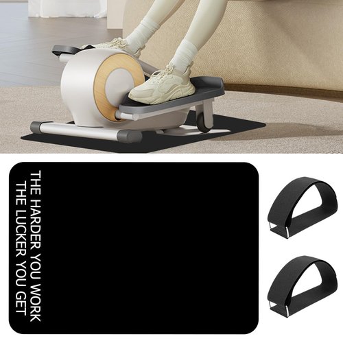 Non-Slip Workout Mat for Under Desk Ellipticals, Exercise Mat for Ellipse Leg Exerciser Machine, Apply to Foot & Leg Pedal Exerciser for Seniors Fitness, Enhanced Stability & Floor Protection(Black)
