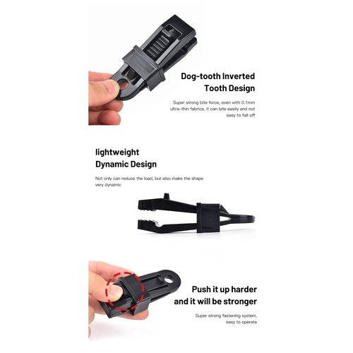 Tgpiao 10pcs Tent Canopy Clip Outdoor Wind Rope Clamps Awning Wind Rope Clips Tent Tool