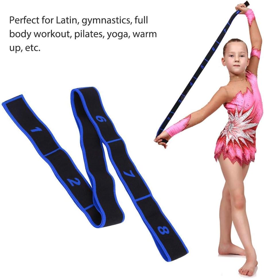 Stretch Band, 8 Loops Elastic Exercise Band for Ballet Dance Gymnastics Training(Blue)