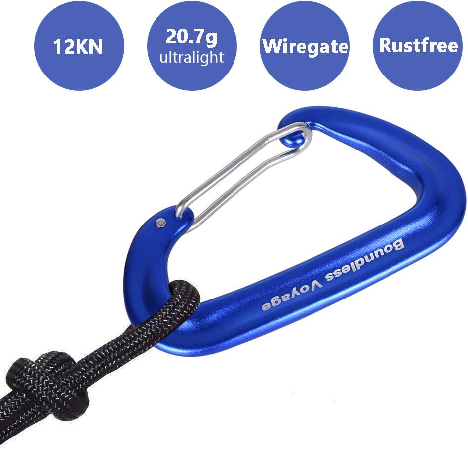 iBasingo Aluminum Alloy Carabiner Clips 12KN Keychain BV1026