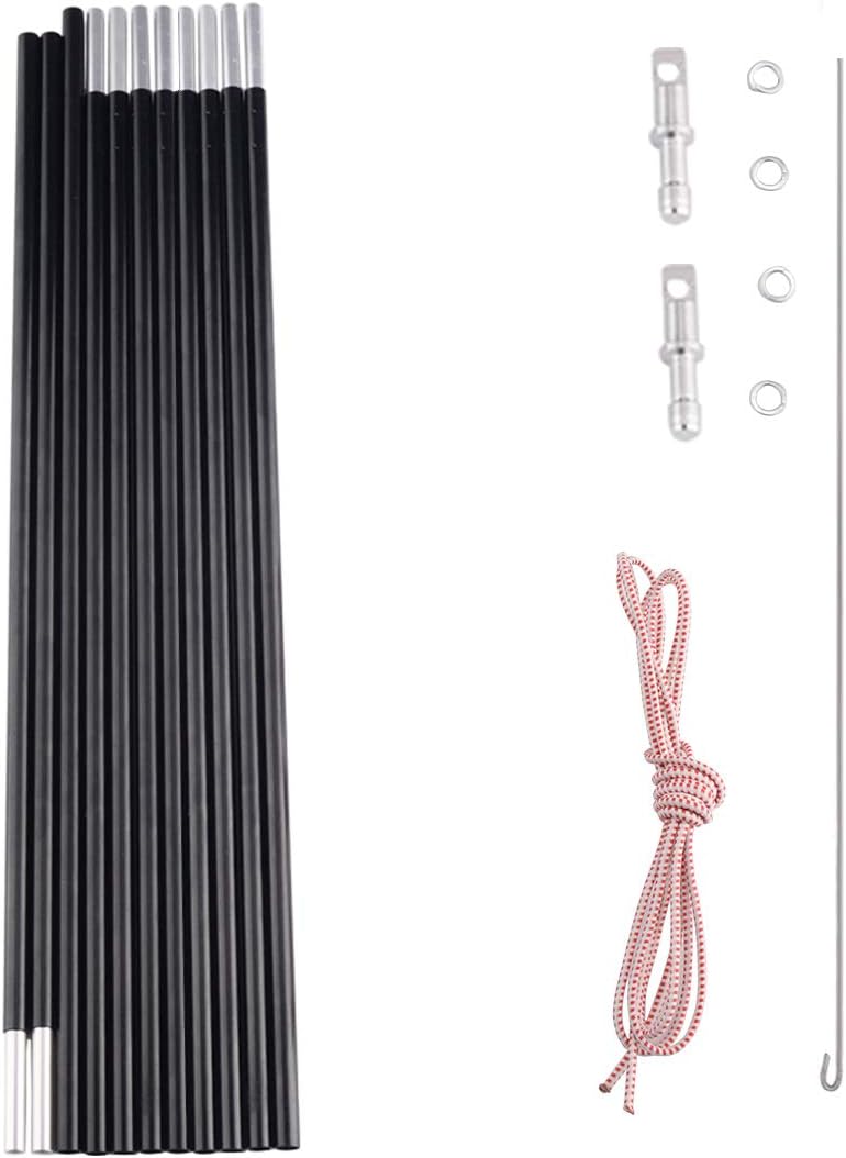 Aluminum Tent Poles Replacement, Fits Both Female and Male Ends, Lightweight Tent Pole Repair Kit, 7001 Aluminum Alloy T6 Heated