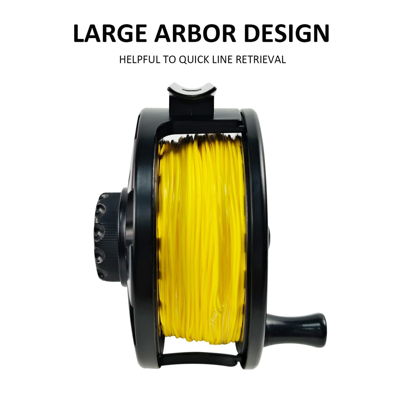 Aventik Z Fly Reel Center Drag System Classic III Graphite Large Arbor Sizes 3/4, 5/6, 7/8 Fly Fishing Reels (3/4 with Line)