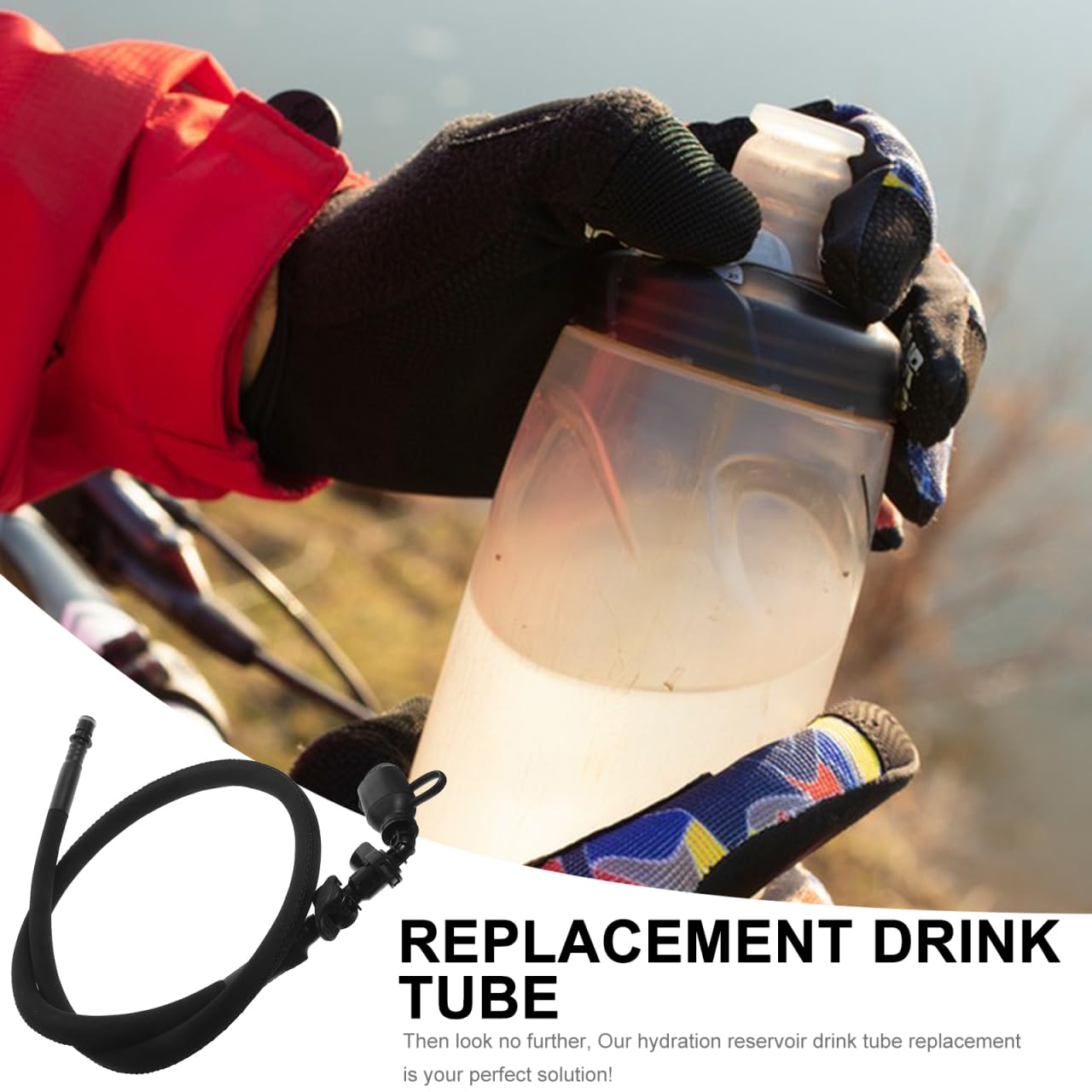 GOOHOCHY Water Bag Straw Replacement Drink Tube for Hydration Bladder with Quick-Connect Auto Shutoff Valve TPU Insulated Hose for Hiking Cycling and Running