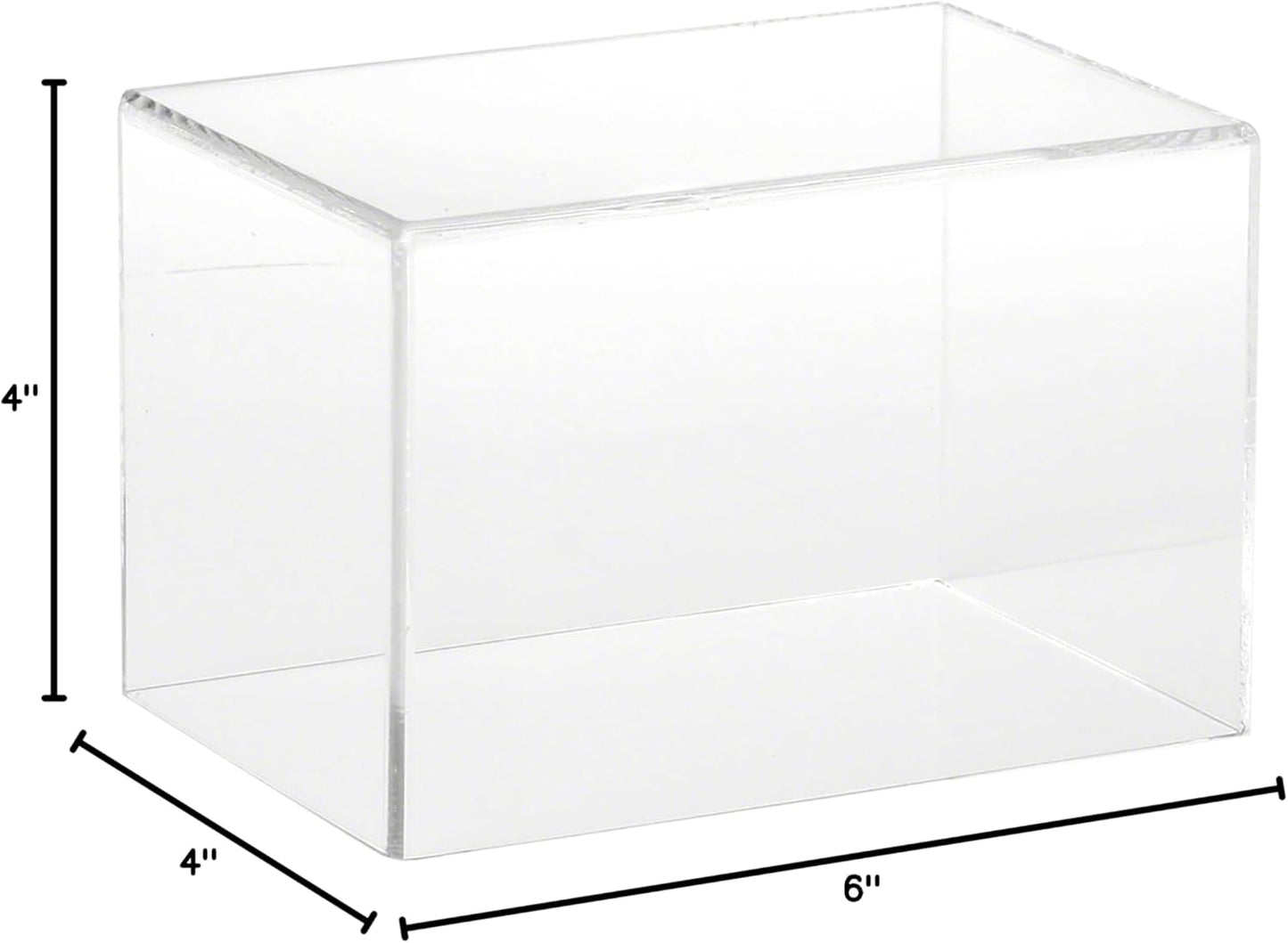 Plymor Clear Acrylic Display Case with Hardwood Base, 6" W x 4" D x 4" H