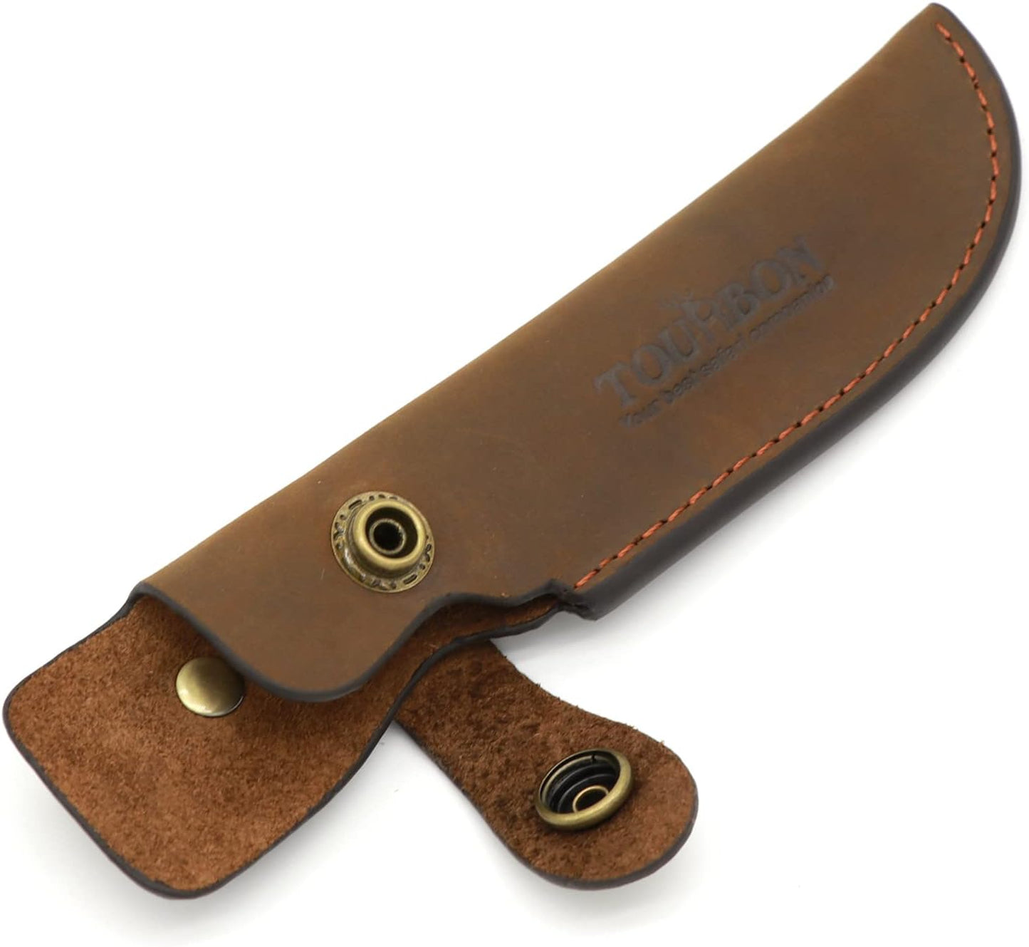 TOURBON Brown Leather Fixed Blade Knife Sheath with Snap Closure