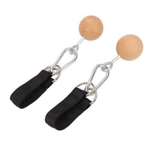 SUNGOOYUE Pull Up Ball Grip, 1 Pair Anti Slip Beech Wood Climbing Ball Hold Grip with Strap for Strength Training Fitness
