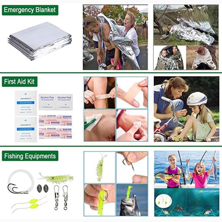 Galaxy 40 Pcs in One for Survival Emergency Kits Gear Tactical Outdoor Camping Hiking Camping Traveling Fishing, Great Gift for Father Men Husband Son Friends..