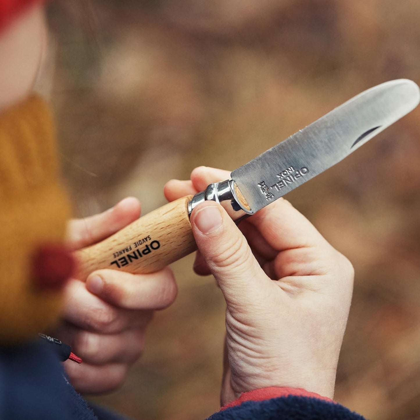 Opinel My First No.7 Stainless Steel Children’s Folding Pocket Knife with Safety Rounded Tip