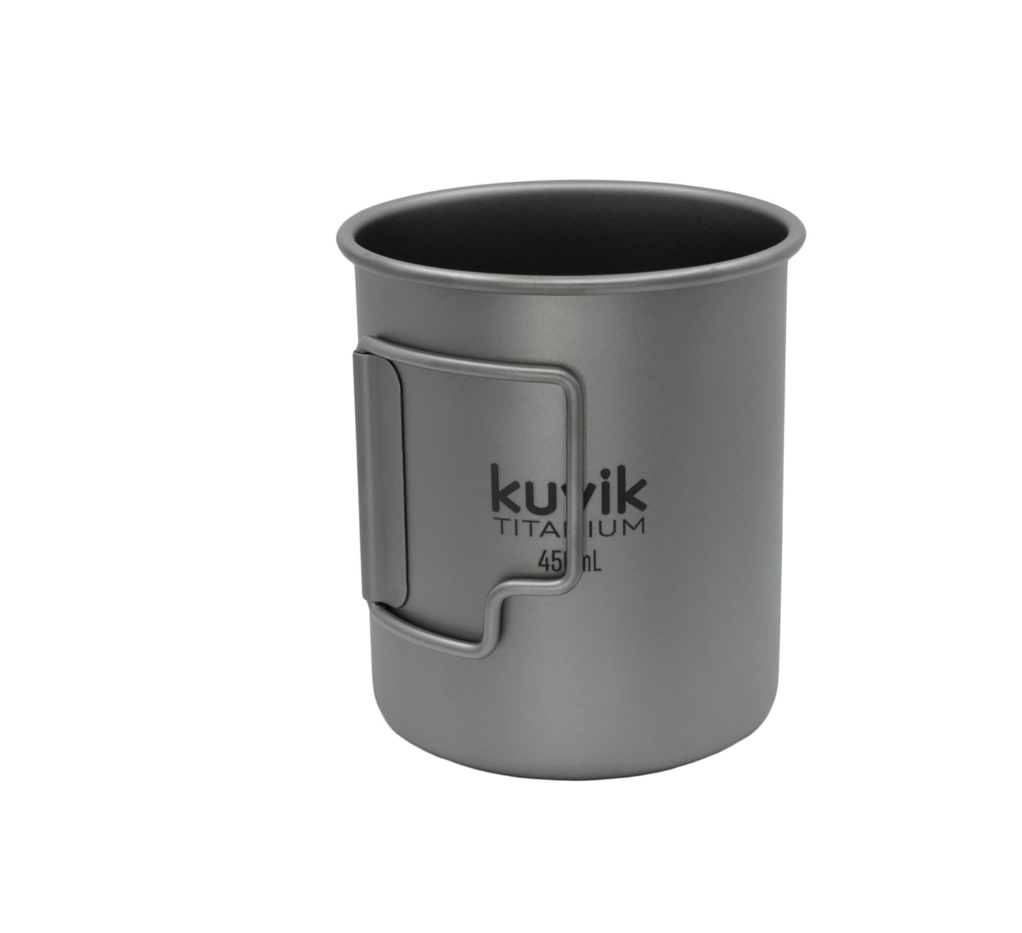 Kuvik Titanium Cup with Lid 450ml (15.2 oz) - Ultralight and Compact Pot for Backpacking, Camping, and Survival