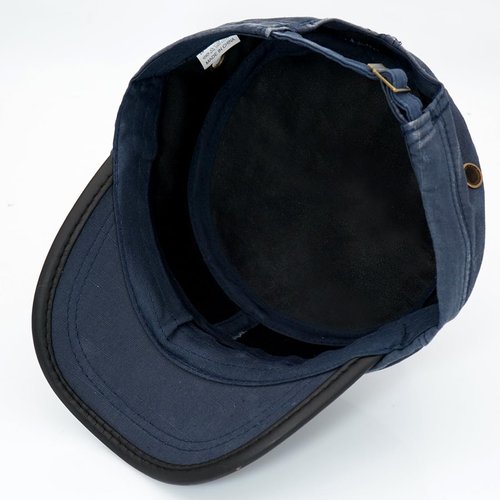 YeeHeen Cadet Army Hat 2 Pieces Flat Top Cap Unisex Military Hat for Women Men Black E + Navy E