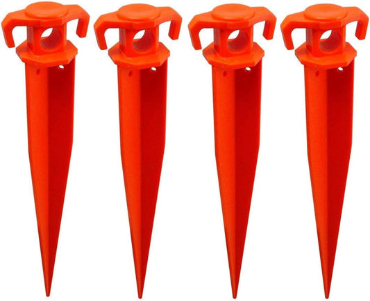 THE UM24 Pack of 4-11” Ground Stake Stick Strong Outdoor Camping Tent Or Garden Pegs– Orange (11 inches - 4PC)