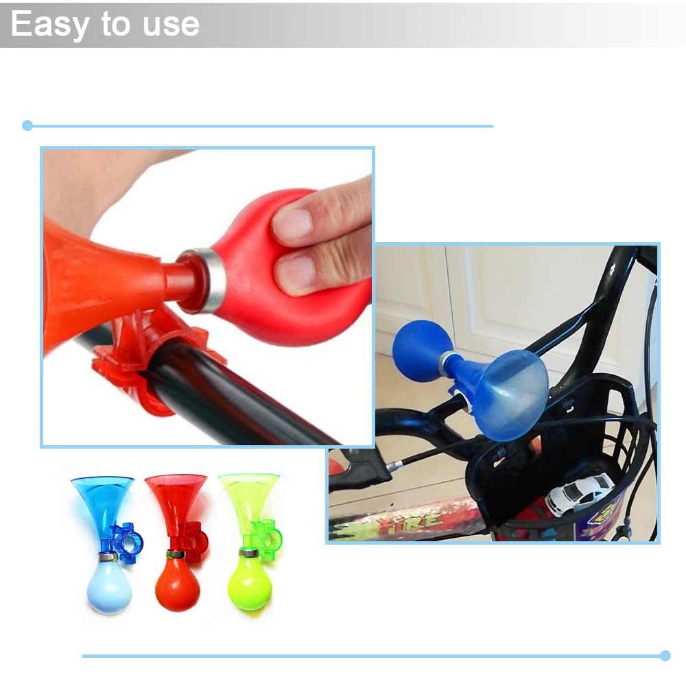Ycnpeatt 3 Pcs Manually Bike Bugle Loudspeaker Siren Hooter Snail Air Horn Kids Bicycle Horn for Kids Children Bicycle Bike