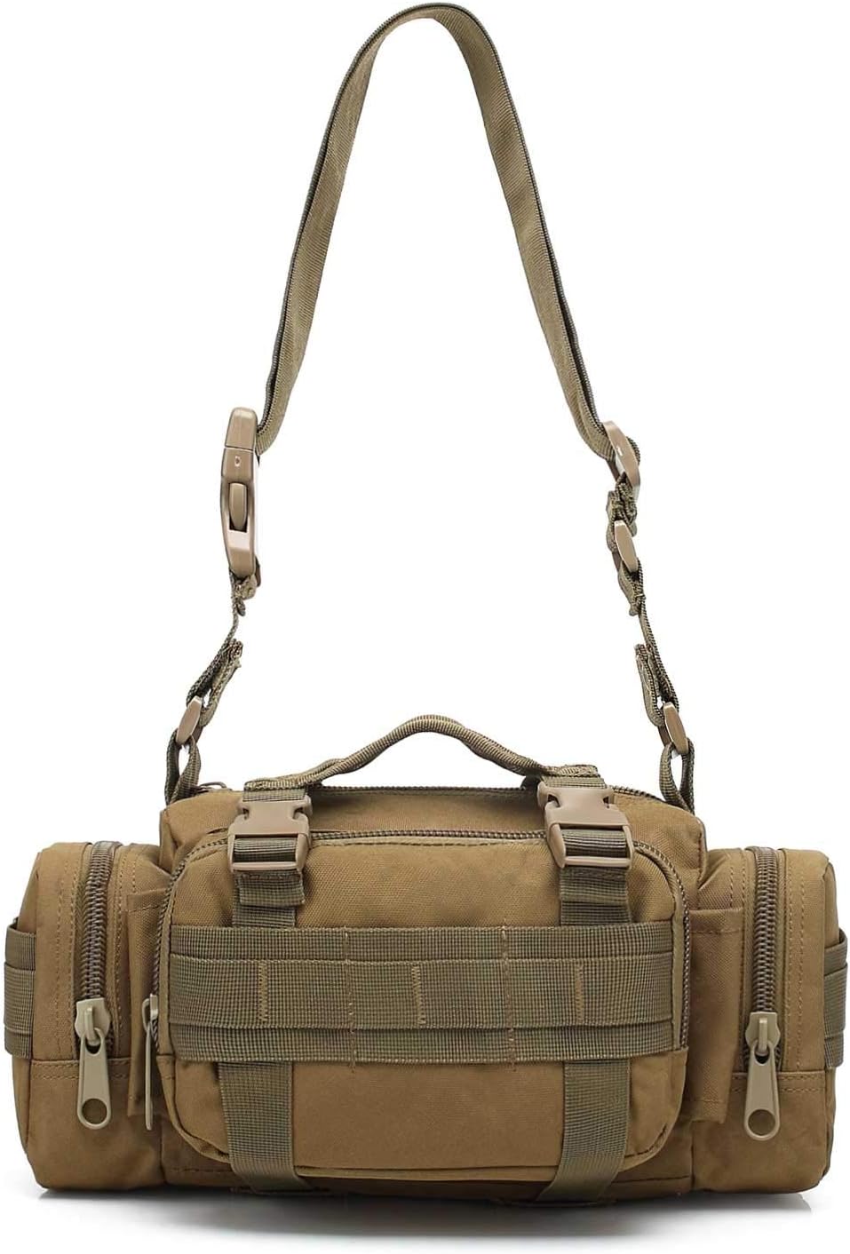 3P Military Duffel Waist Bag, Molle Bicycle/Motorcycle Waterproof Fanny Packs Camera Bag Camo EDC Utility Pouch Crossbody with Shoulder Strap Hand Carry