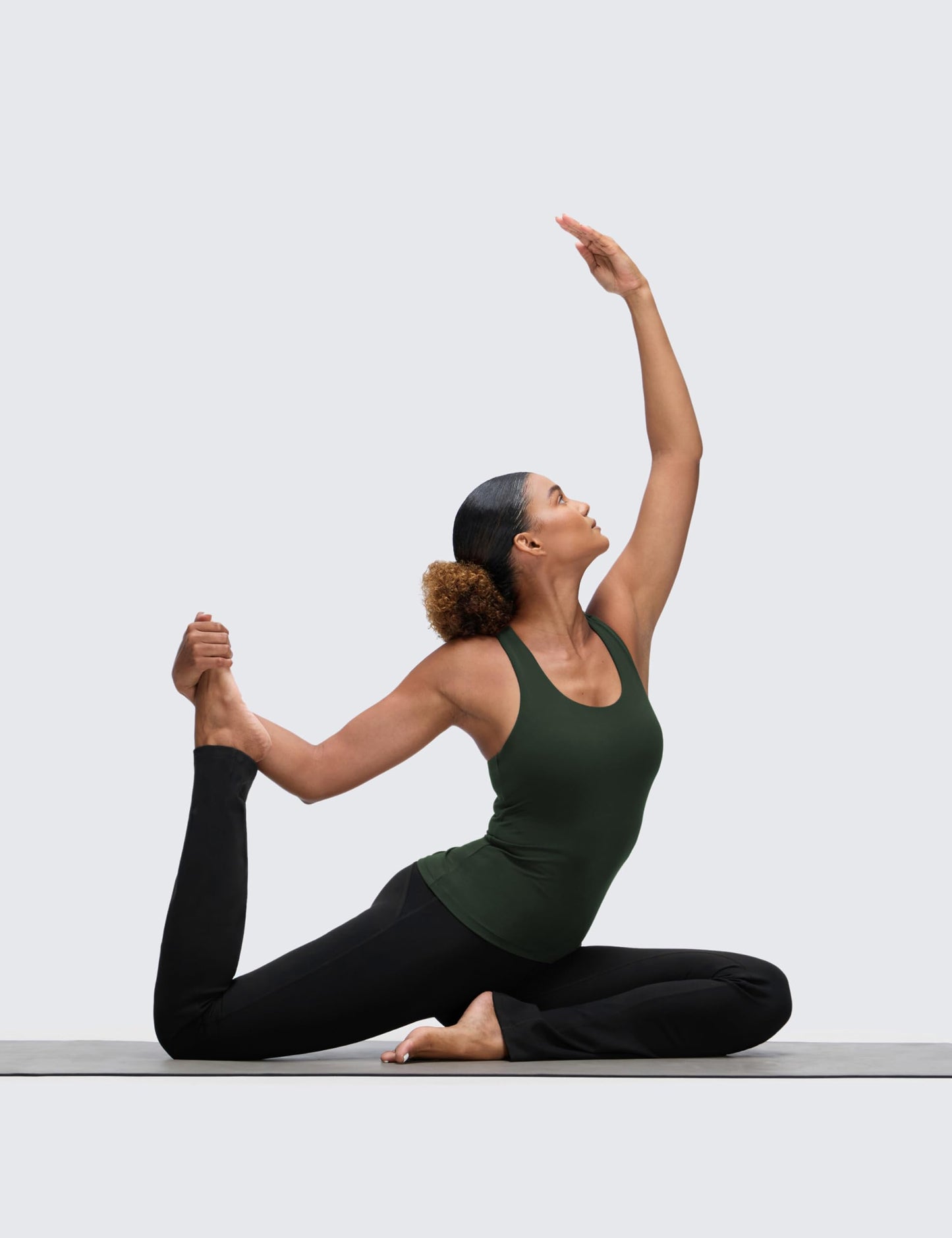 CRZ YOGA Butterluxe Workout Racerback Tank Tops for Women - Padded Athletic Spandex Yoga Shirts with Built in Bra Legend Green Medium