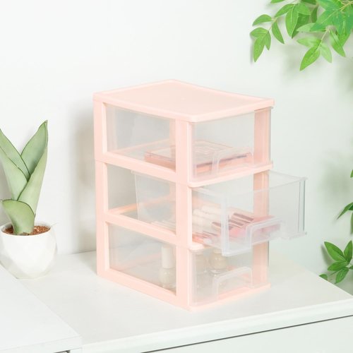 Gonice 3 Drawer Storage Organizer, White Plastic Drawer Storage, Small Desktop Organizer for Home, Office