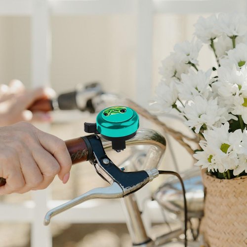 WIRESTER Green Aluminum Round Bike Bell, Classic Ring Bicycle Bell, Bike Accessories Bell Ring for Adults Kids Girls Boys - Green Frog