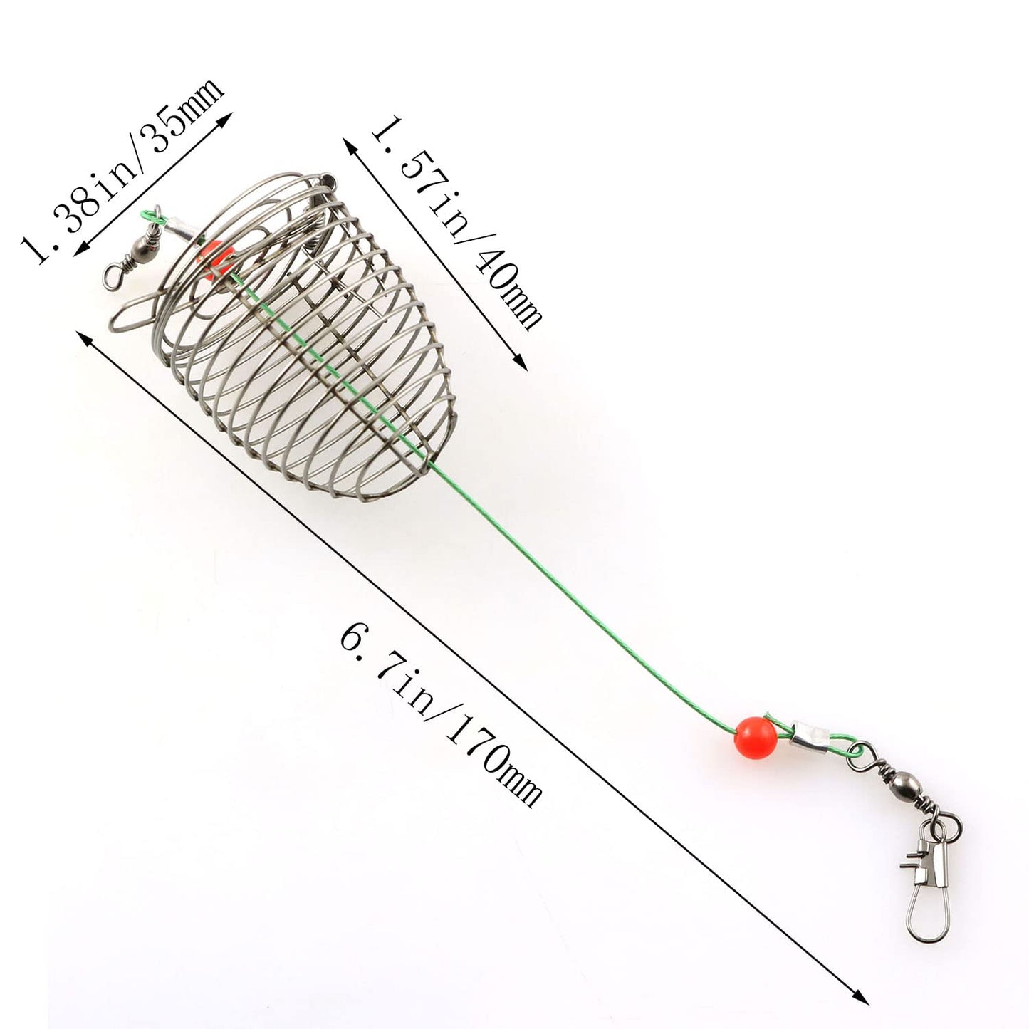 JCBIZ 6pcs Stainless Steel Wire Carp Fishing Bait Feeder Basket Holder Fishing Tackle Accessories