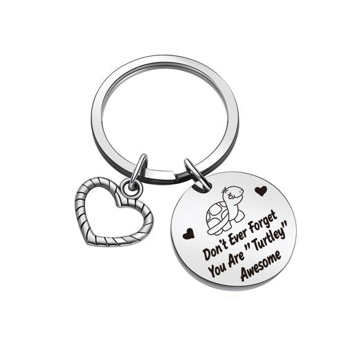 ZQEOU Turtle Gifts For Turtle Lovers Keychain Turtle Birthday Jewelry Turtle Motivational Gift For Best Friend Jewelry Wife Gift Bestie Gift Turtle Daily Reminder Keychain Turtle Encouragement Gift