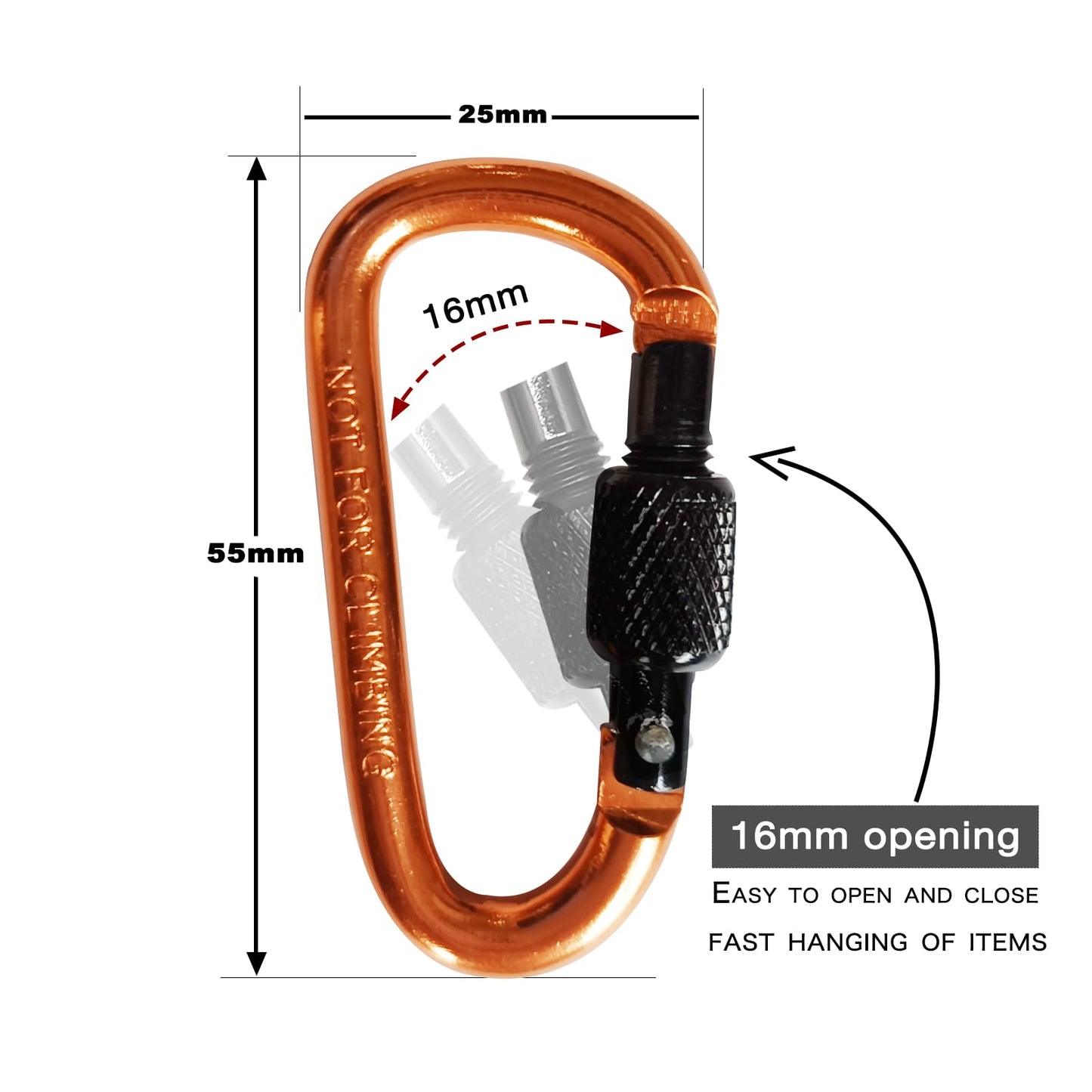 Generic 10 Pack Keychain Clips with Screw Gate, Aluminum Alloy Carabiners, Multiple Color Options, Secure Locking, Durable Design, Not for Climbing