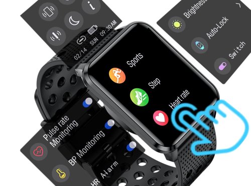 bemi Kix-m Smartwatch Fitness Tracker - Heart Rate Monitor, Blood Oxygen, Watches for Men, Watch,Smart Watch, Fitness，Sleep Tracking, r - 1.5 Inch Touchscreen IP68 Waterproof Women Men -Green