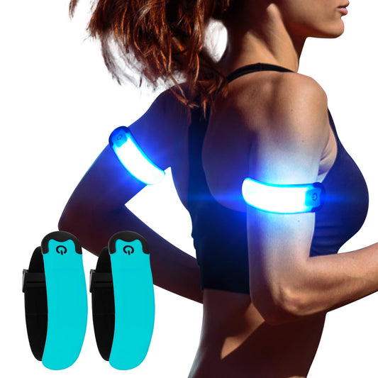 KOSKILL LED Armband Running USB Rechargeable(2 Pack), High Visibility Wristband for Runners, Joggers, Pet Owners, Cyclists, Adjustable Waterproof Reflective Bracelets for Night Running, Walking