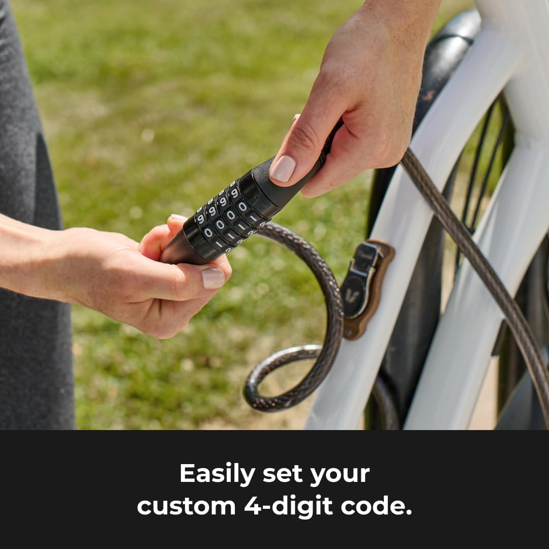 Master Lock Bike Lock Cable with Combination Black, 8143D