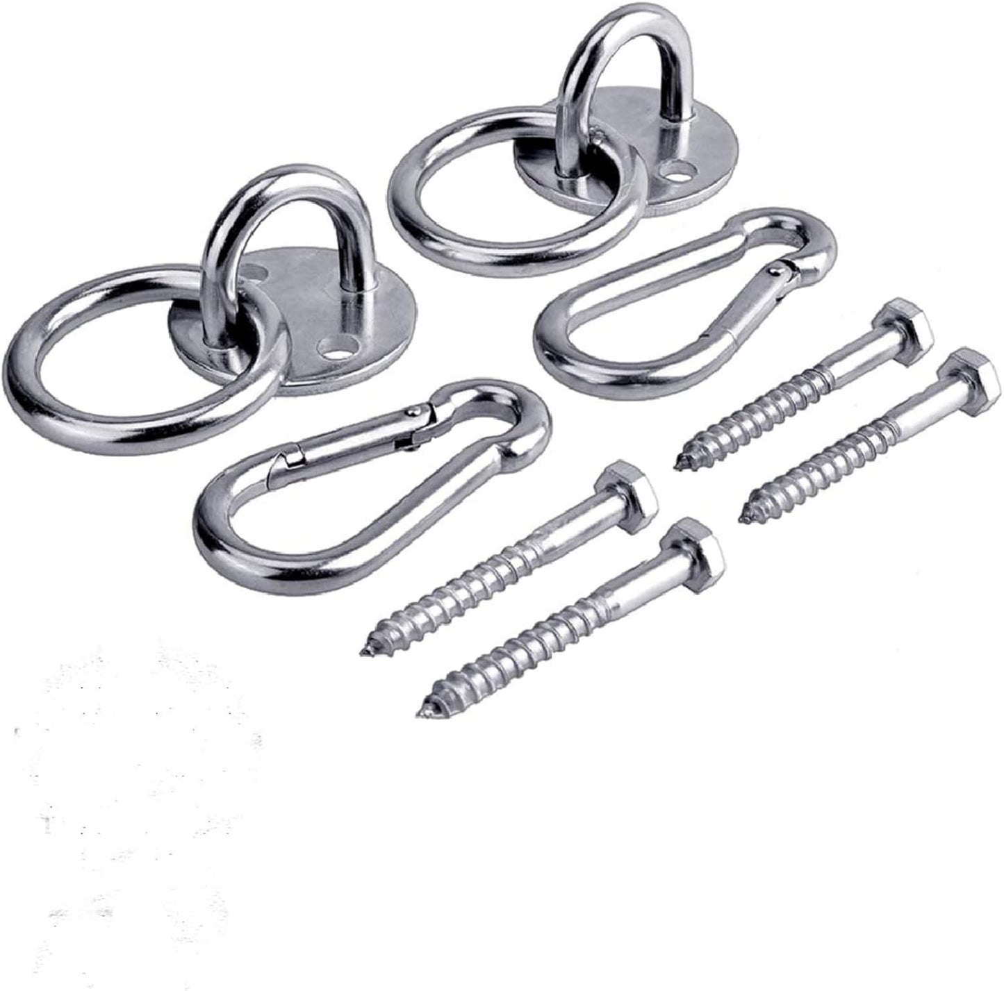 Hammock Hanging Kit, Load Capacity 1400 LBS, Stainless Steel Hooks Heavy Duty Carabiner Set for Hammock Yoga Swing Chair Hook for Indoor, Outdoor, Wall, Trees, Porch