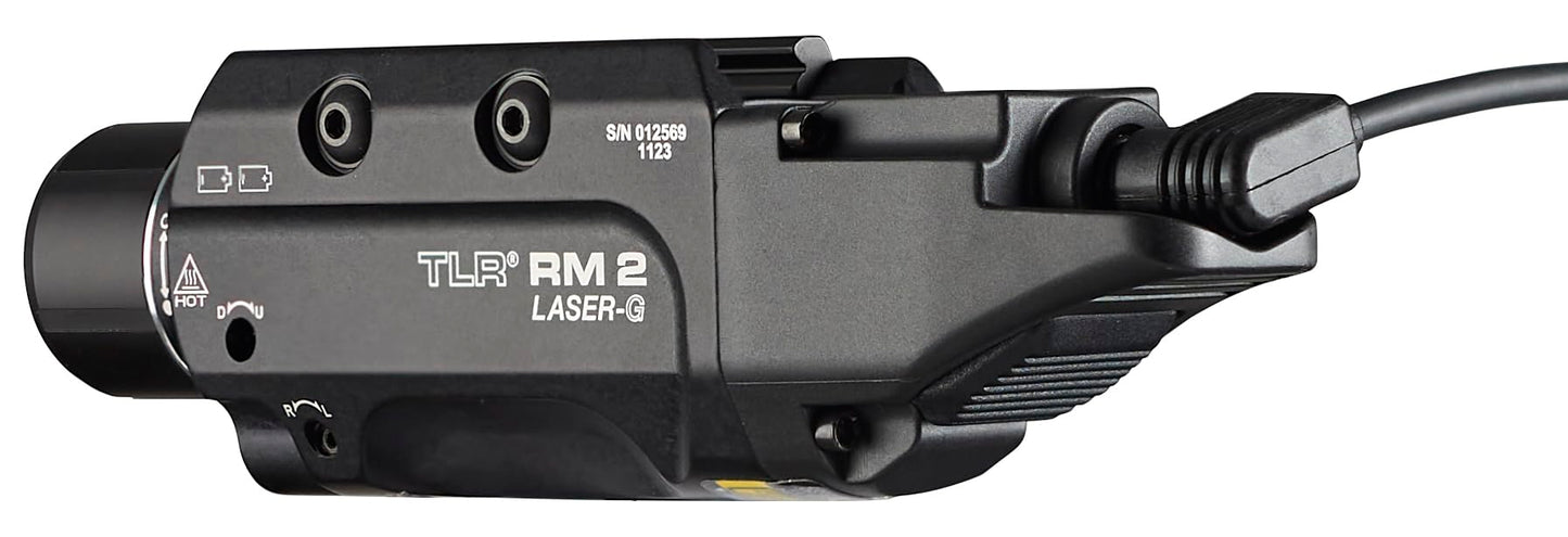Streamlight 69454 TLR RM 2 G 1000-Lumen Rail-Mounted Tactical Weapon Light with Integrated Green Aiming Laser, and Key Kit, Black