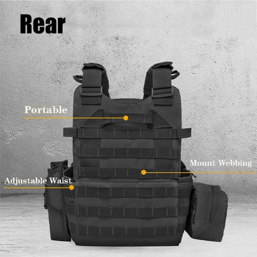 AZB Tactical Vest For Men Quick Release Breathable Paintball Airsoft Vest Adjustable
