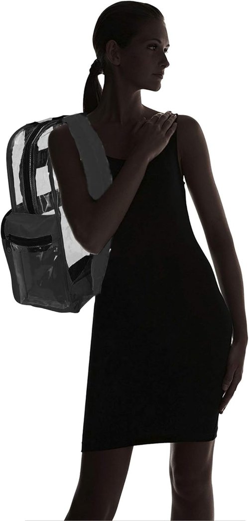 DALIX Clear Backpack with Smooth Plastic Completely Transparent