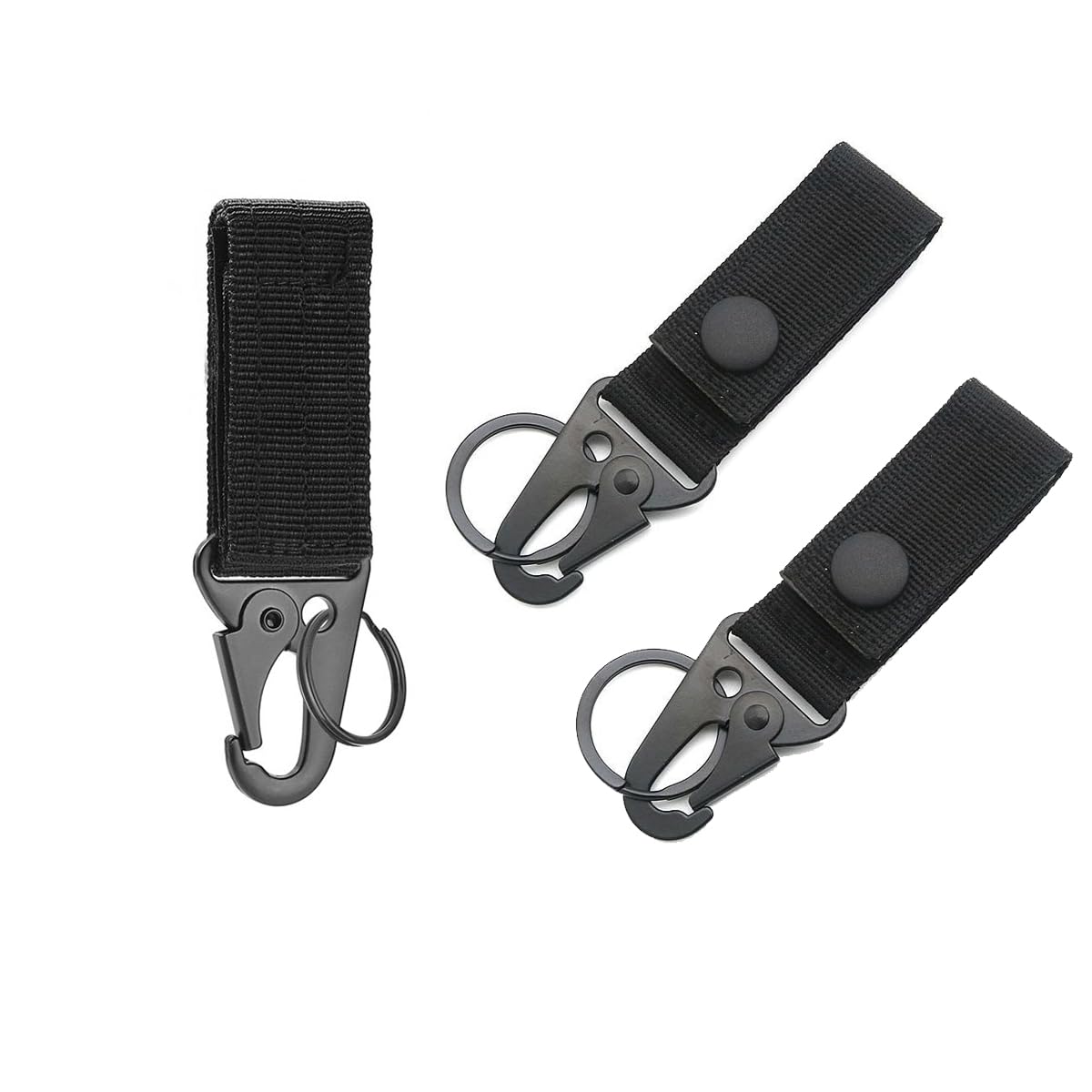 3 Pieces Outdoor Tactics Belt Key Clip Nonlocking Tactical Keychain Belt Clip Locking Mountaineering Carabiner Strap Carabiner Clip