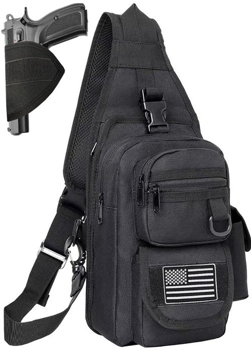 Vdones CCW Sling Bag Gun Crossbody Bag Everyday Carry Shoulder Bag Mens EDC Chest Bag