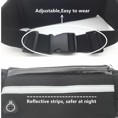 candygirlft Slim Running Belt for Women Men,Runners Fanny Pack Phone Holder,Run Pouch Waist Belt for Workout Jogging,Money Belt Running Gift Gear Accessories(Black)