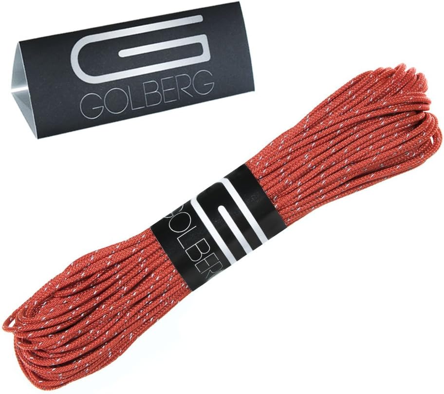 GOLBERG G 1.8mm Fluorescent Reflective 95lb Paracord – 20 Meters – Perfect for Guyline, Tent Rope, Camping, Hiking – (Reflective Neon Orange)