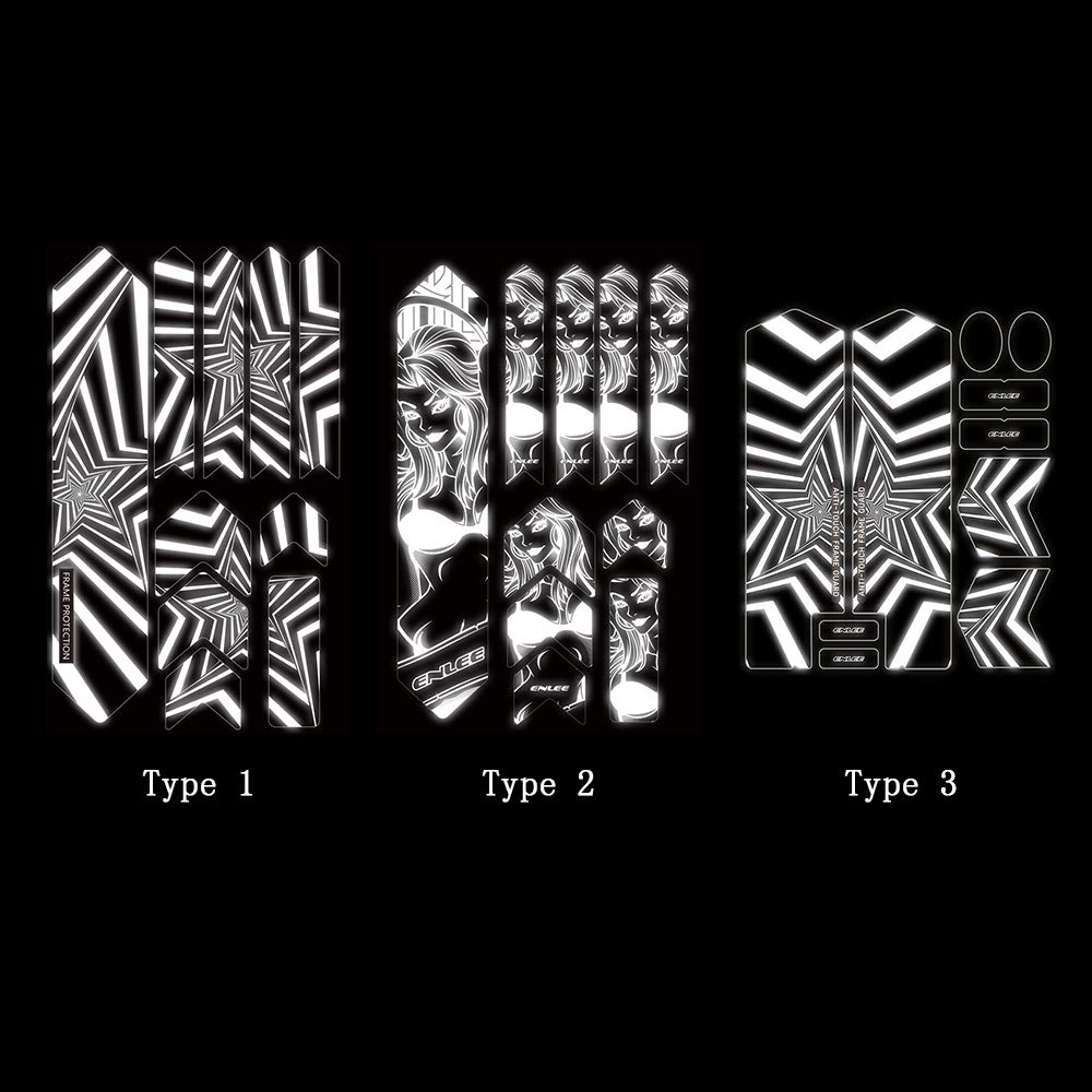 SIUKE Bicycle Frame Guard Reflective Bike Frame Stickers Mountain Bike Scratch Resistant Frame Protector Removable Sticker Road Bicycle Frame Adhesive Guard Cover