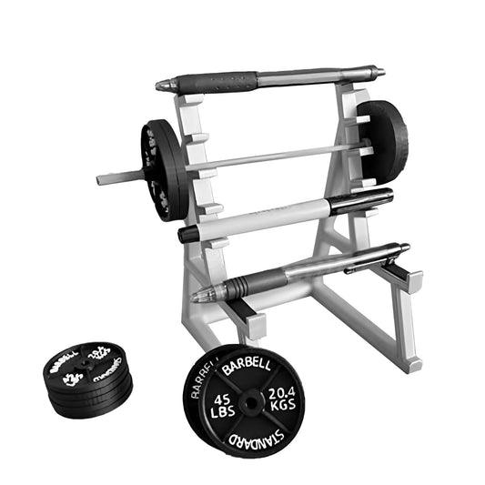 Funny Barbell Pen Holder - Mini Squat Rack Ornaments with 4pcs Weight Plates, Barbell Rack Ornaments for Fitness and Weightlifting Fans