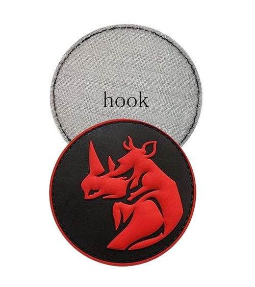 EnigmaGlow 2 Pcs Rhino Head Tactical Military Morale ISAF Army Patch 3D PVC Rubber Applique Emblem Hook Backed