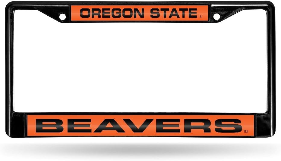 Rico Industries NCAA Black Laser Cut Chrome Frame 12" x 6" Black Laser Cut Chrome Frame - Car/Truck/SUV Automobile Accessory