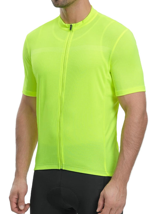 ARSUXEO Mens Cycling Jersey Short Sleeves Slim Fit Bike Bicycle Biking Shirt for Road Gravel Mountain Bike Green Size X-Large